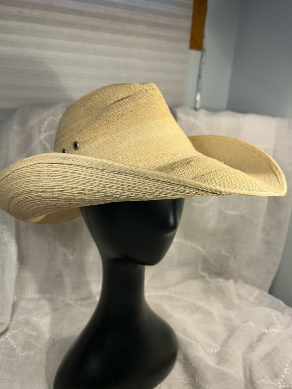 Sahuayo vintage Summit hat made in Mexico straw and leather size 7